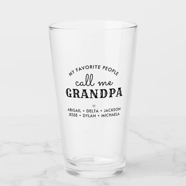 My Favorite People Call Me Grandpa/Grampa/Other Glass (Front)