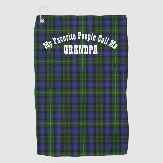 My Favorite People Call Me GRANDPA Grandfather Golf Towel (Front)