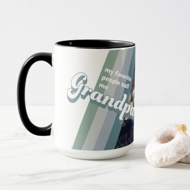 My Favorite People Call Me Grandpa Photo Gift Mug (With Donut)