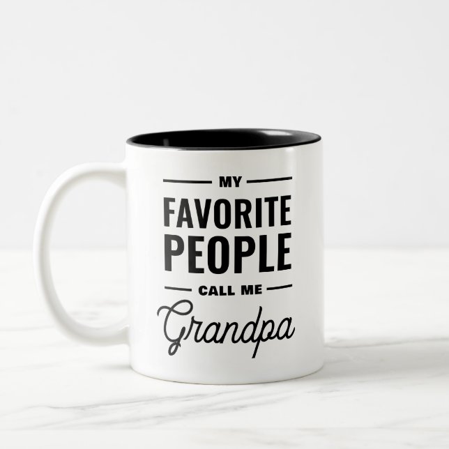 My Favorite People Call Me Grandpa Two-Tone Coffee Mug (Left)