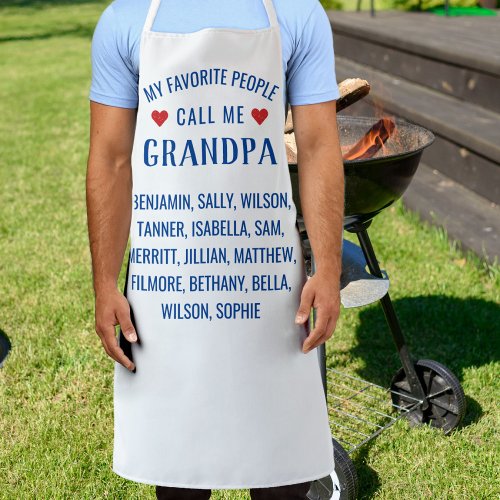 My Favorite People call Me Grandpa White Custom Apron
