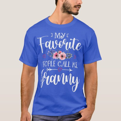 My Favorite People Call Me Granny  Floral Mothers  T_Shirt
