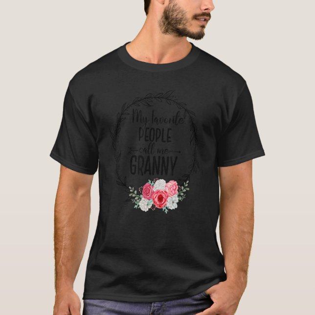 My Favorite People Call Me Granny Women Floral Gra T-Shirt (Front)