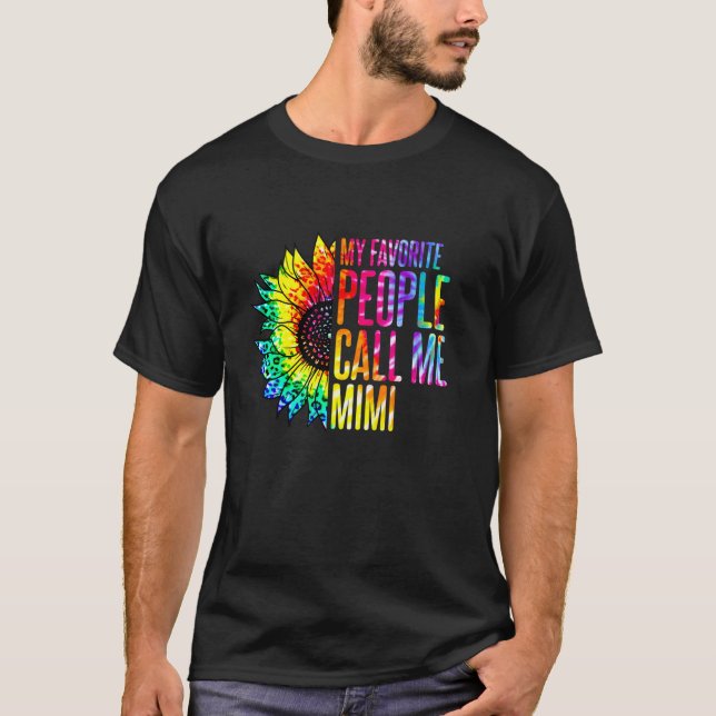 My Favorite People Call Me Mimi Grandma Sunflower  T-Shirt (Front)