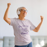 My Favorite People Call Me Nana Funny Grandma T-Shirt<br><div class="desc">A Funny Quote For Grandma (Nana, Mimi, Nona, etc... ) Unique purple script typography on a pretty pink background. Order yours today! For Mother's Day or any time you want to make your mom or grandmother feel special. My Favorite People Call Me Nana T-Shirt. Funny Womens Tshirts Editor's Pick. #FunnyGrandma...</div>