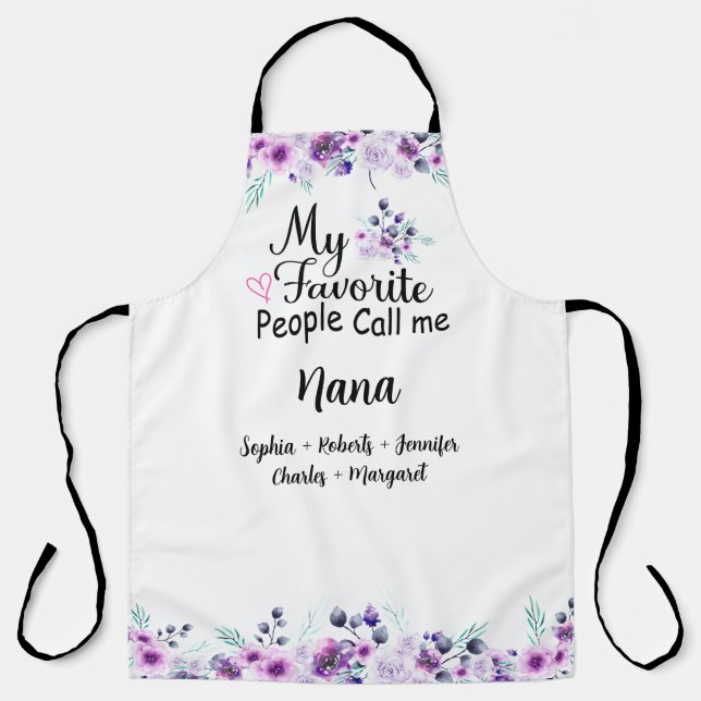 My Favorite People Call Me Nana | Grandkids Name Apron (Front)