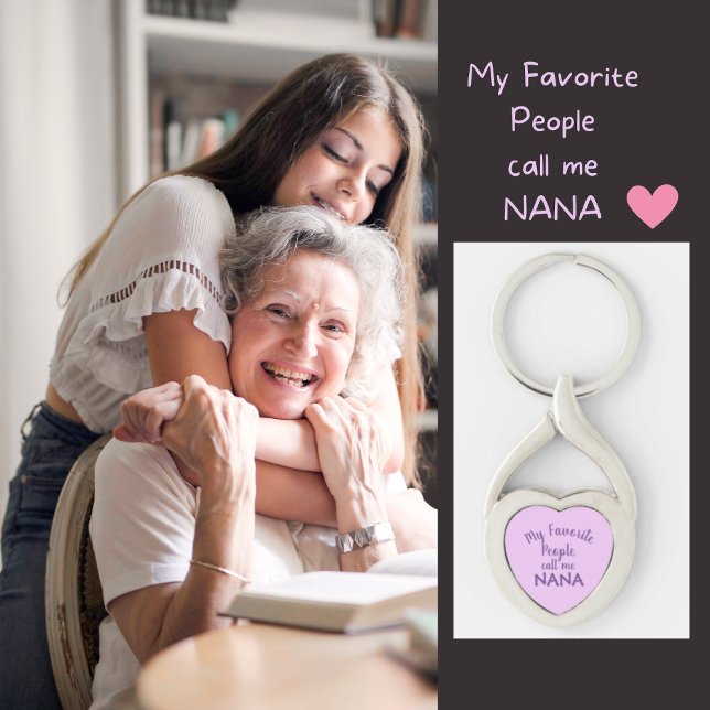 My Favorite People Call Me Nana Purple Heart Keychain (Creator Uploaded)