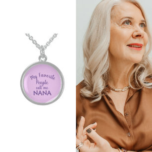 My Favorite People Call Me Nana Sterling Silver Necklace