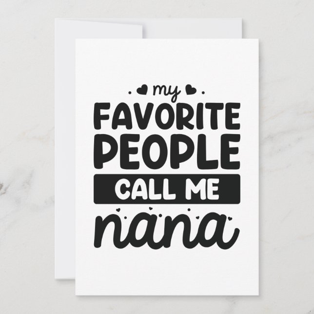 My Favorite People Call Me Nana Thank You Card (Front)