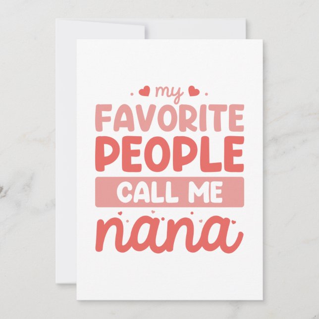 My Favorite People Call Me Nana Thank You Card (Front)