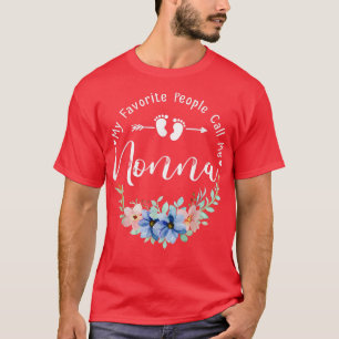My Favorite People Call Me Nonna Women Flower Deco T-Shirt