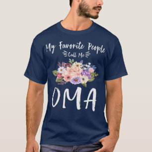 My Favorite People Call Me Oma Floral Grandma Moth T-Shirt