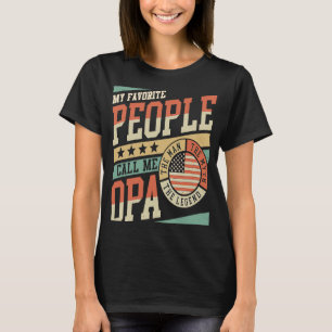 My Favorite People Call Me Opa Men Vintage Grandpa T-Shirt