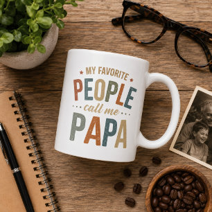 My Favorite People Call Me Papa Retro Vintage Coffee Mug