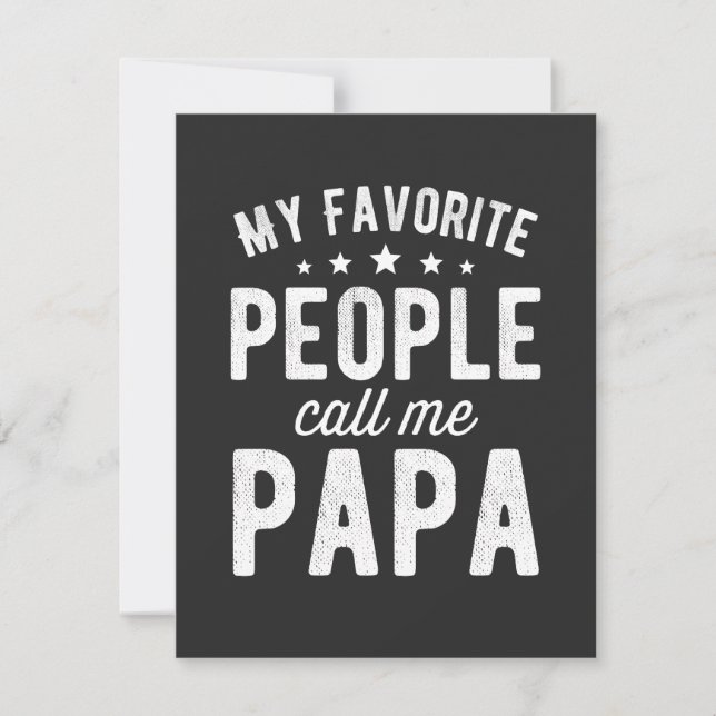 My Favorite People Call Me Papa Thank You Card (Front)