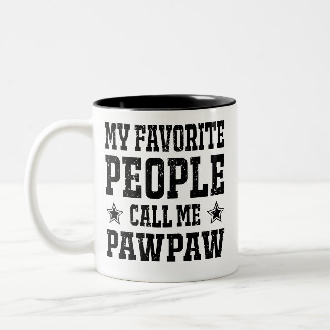My Favorite People Call Me PawPaw Two-Tone Coffee Mug (Left)