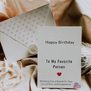 My Favorite Person Birthday Card