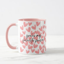 My Favorite Person Pink Hearts Two-Tone Mug