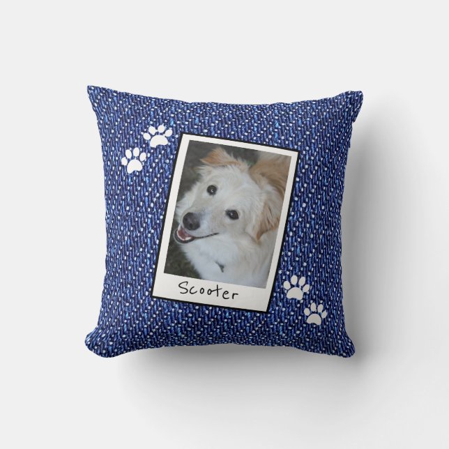 My Favorite Pet! Customize w/ Pet Photo & Name Throw Pillow (Front)