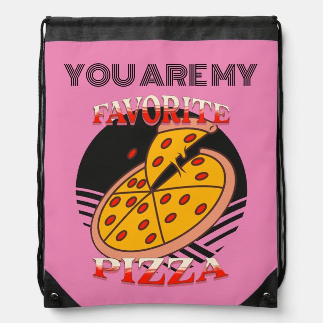 My Favorite Pizza, Elegant cool dad gift  Drawstring Bag (Front)