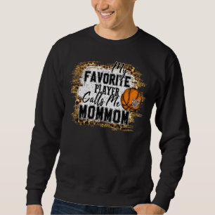 My Favorite Player Calls Me Mommom Basketball Moth Sweatshirt