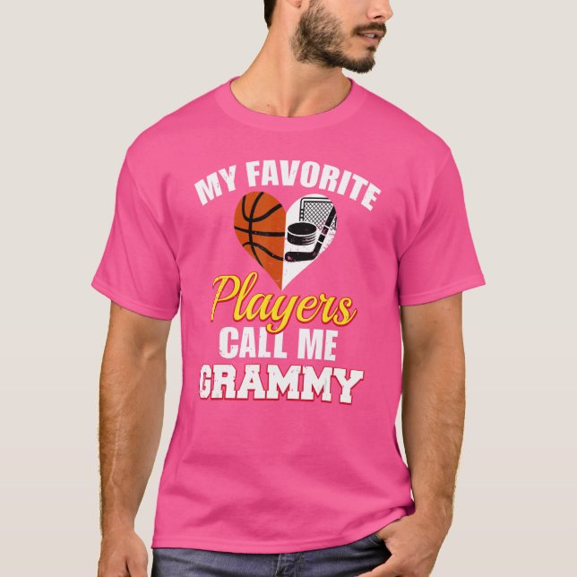 My Favorite Players Call Me Grammy Basketball Hock T-Shirt (Front)