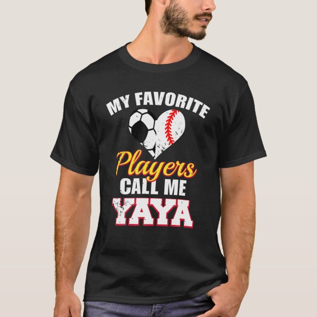 My Favorite Players Call Me Yaya Soccer Baseball Y T-Shirt (Front)