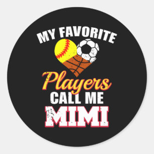 My Favorite Players Softball Soccer Basketball Mim Classic Round Sticker