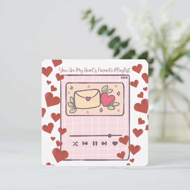 My Favorite Playlist - Valentine's Day Card (Standing Front)