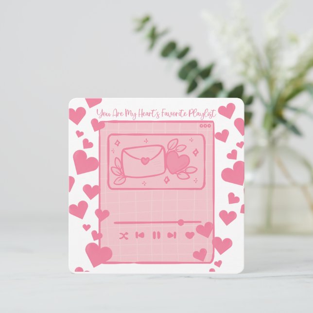 My Favorite Playlist - Valentine's Day Card (Standing Front)