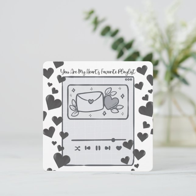 My Favorite Playlist - Valentine's Day Card (Standing Front)