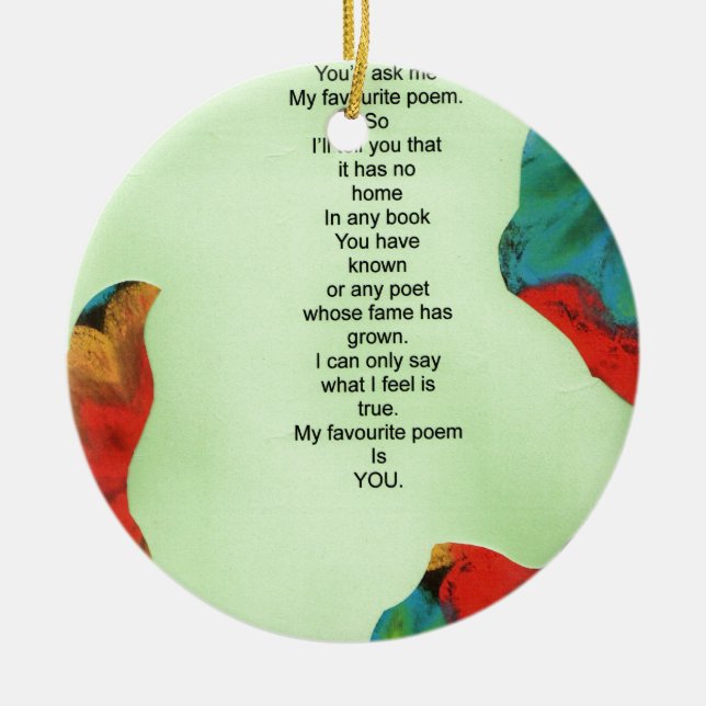 my favorite poem ceramic ornament (Front)