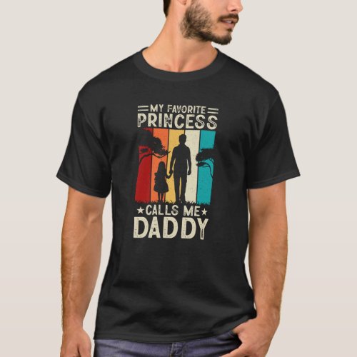 My favorite princess calls me daddy retro stripes T_Shirt