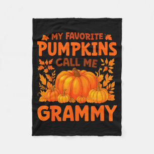 My Favorite Pumpkins Call Me Grammy Thanksgiving Fleece Blanket