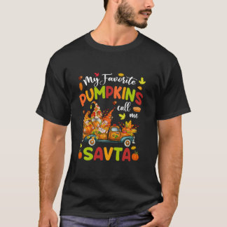 My Favorite Pumpkins Call Me Savta Truck Thanksgiv T-Shirt