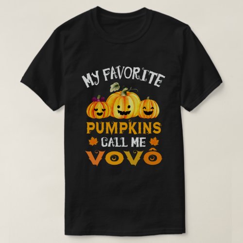 My Favorite Pumpkins Call Me Vovo Funny Halloween T_Shirt