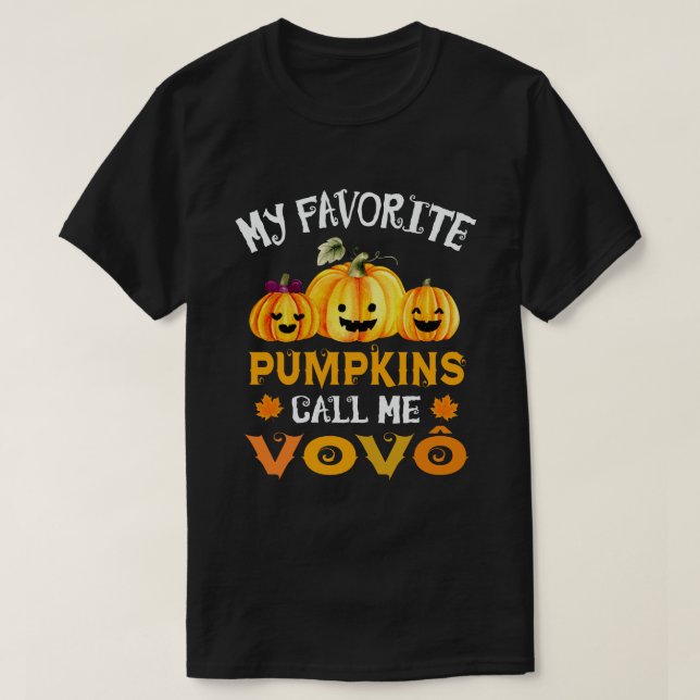 My Favorite Pumpkins Call Me Vovo Funny Halloween T-Shirt (Design Front)