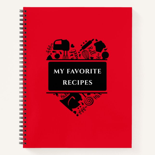 My Favorite Recipes Baking Cooking Recipe Notebook (Front)