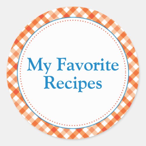 My Favorite Recipes Classic Round Sticker