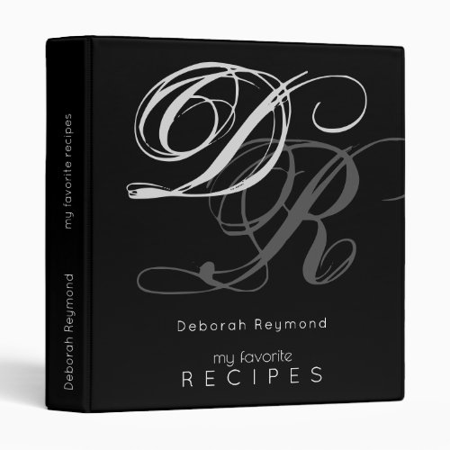 my favorite Recipes  custom_subject black 3 Ring Binder