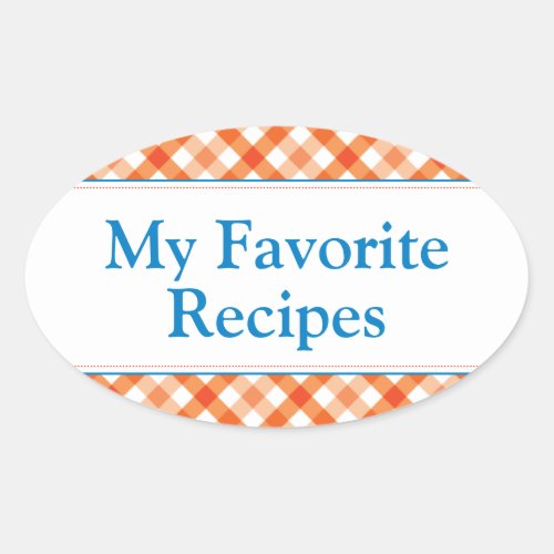 My Favorite Recipes Oval Sticker
