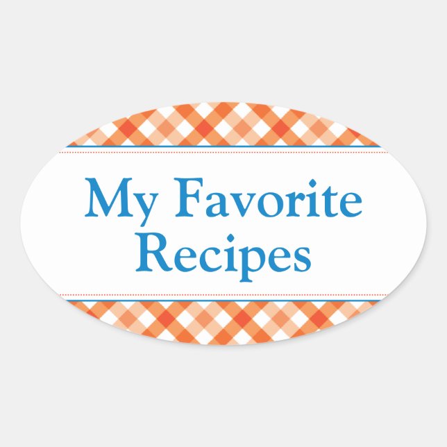 My Favorite Recipes Oval Sticker (Front)