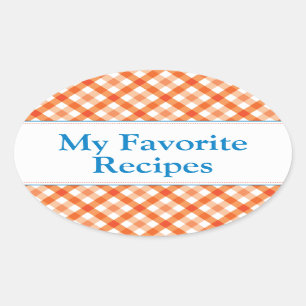 My Favorite Recipes Oval Sticker