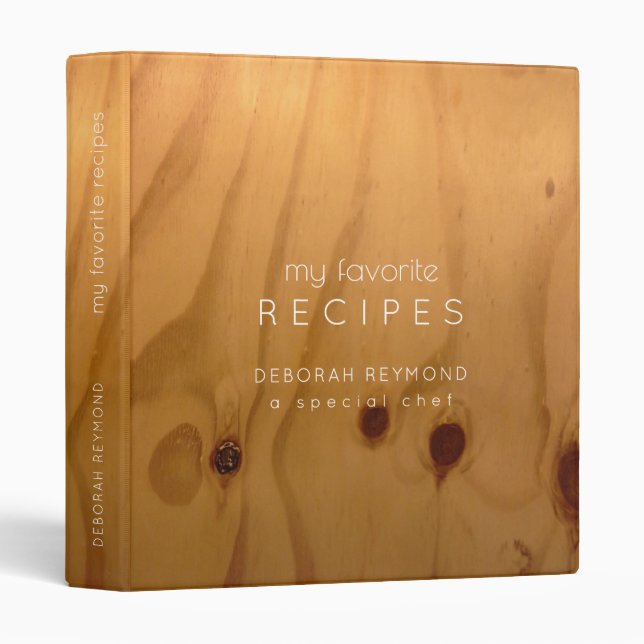 my favorite recipes rustic faux-wood binder book (Front/Spine)