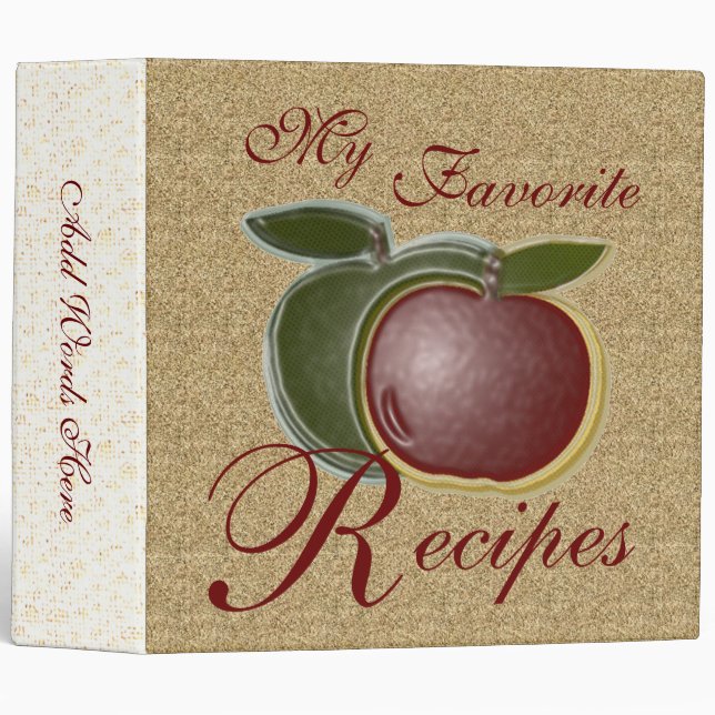 My Favorite Recipes (shiny apples) 3 Ring Binder (Front/Spine)