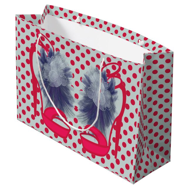 My Favorite Red Shoes Large Gift Bag (Back Angled)