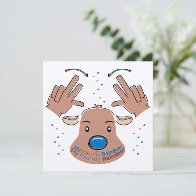My Favorite Reindeer in Sign Language Invitation (Standing Front)
