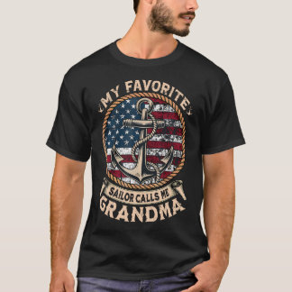 My Favorite Sailor Calls Me Grandma Retro Anchor U T-Shirt
