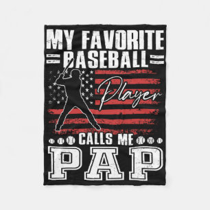 My Favorite Sell Player Calls Me Pap American Flag Fleece Blanket