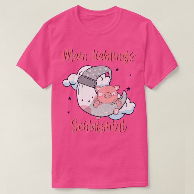 My favorite sleep shirt teacup pig mini pig moon P (Design Front)